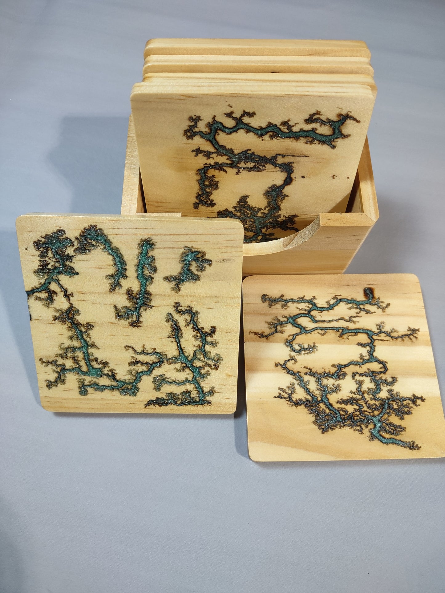 6pc coaster set - green