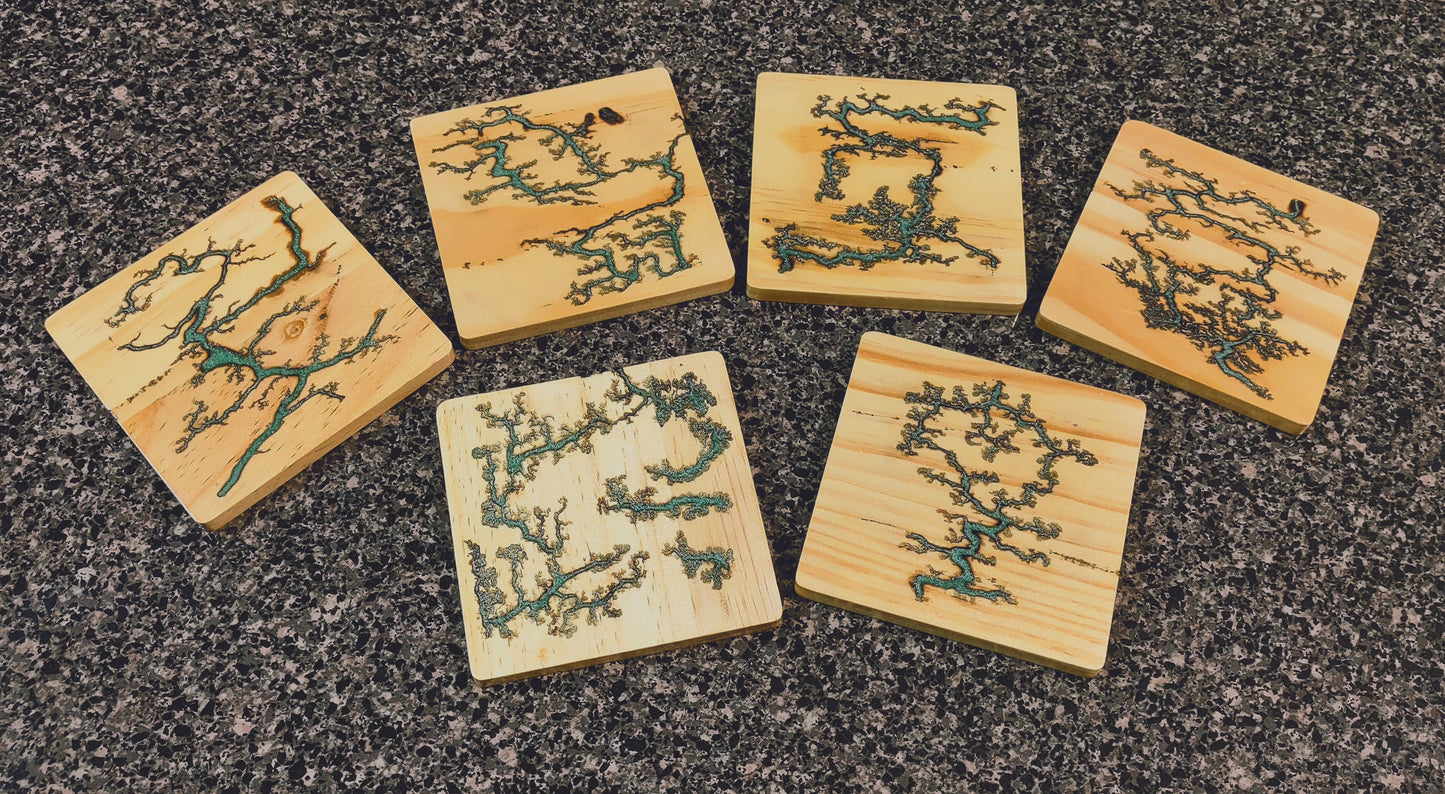 6pc coaster set - green