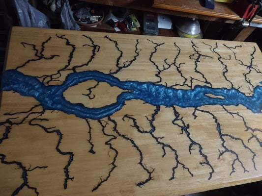 Epoxy river coffee table